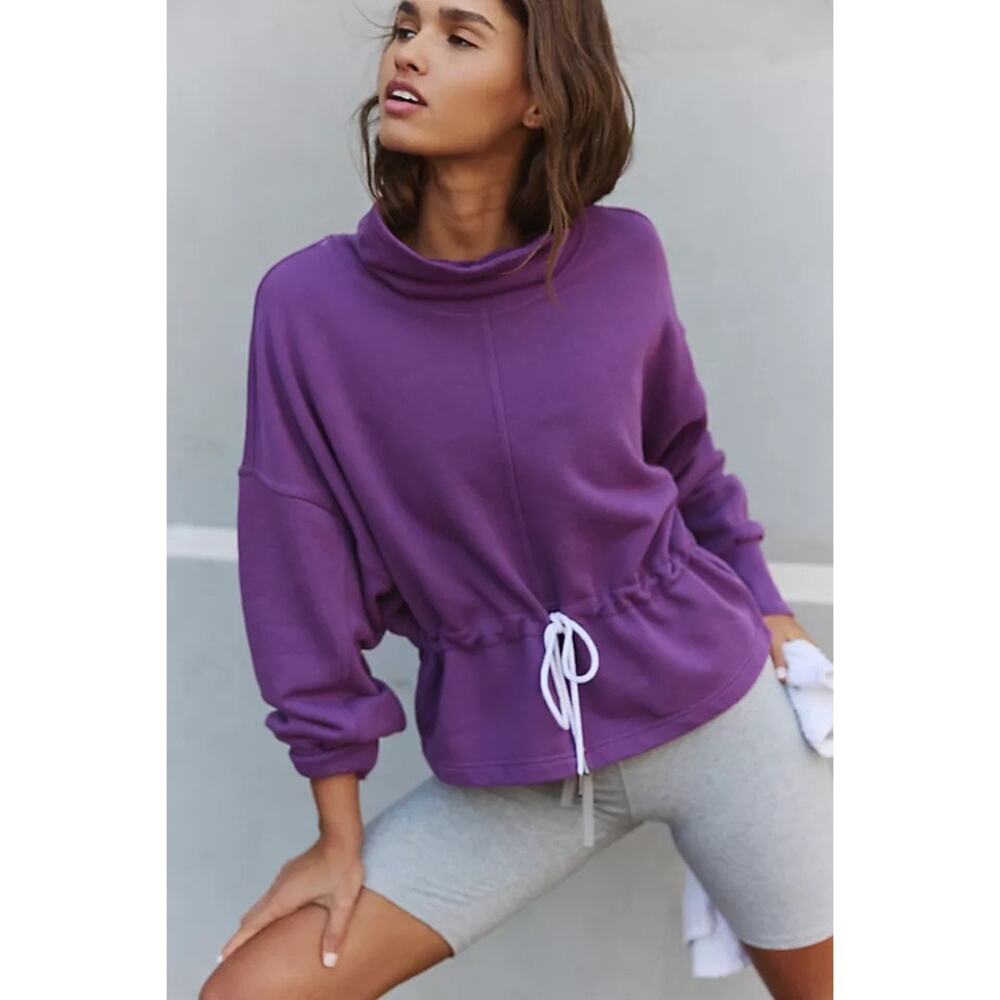 Free People Movement Remi Pullover Sweatshirt High Neck Purple Size Small NEW
